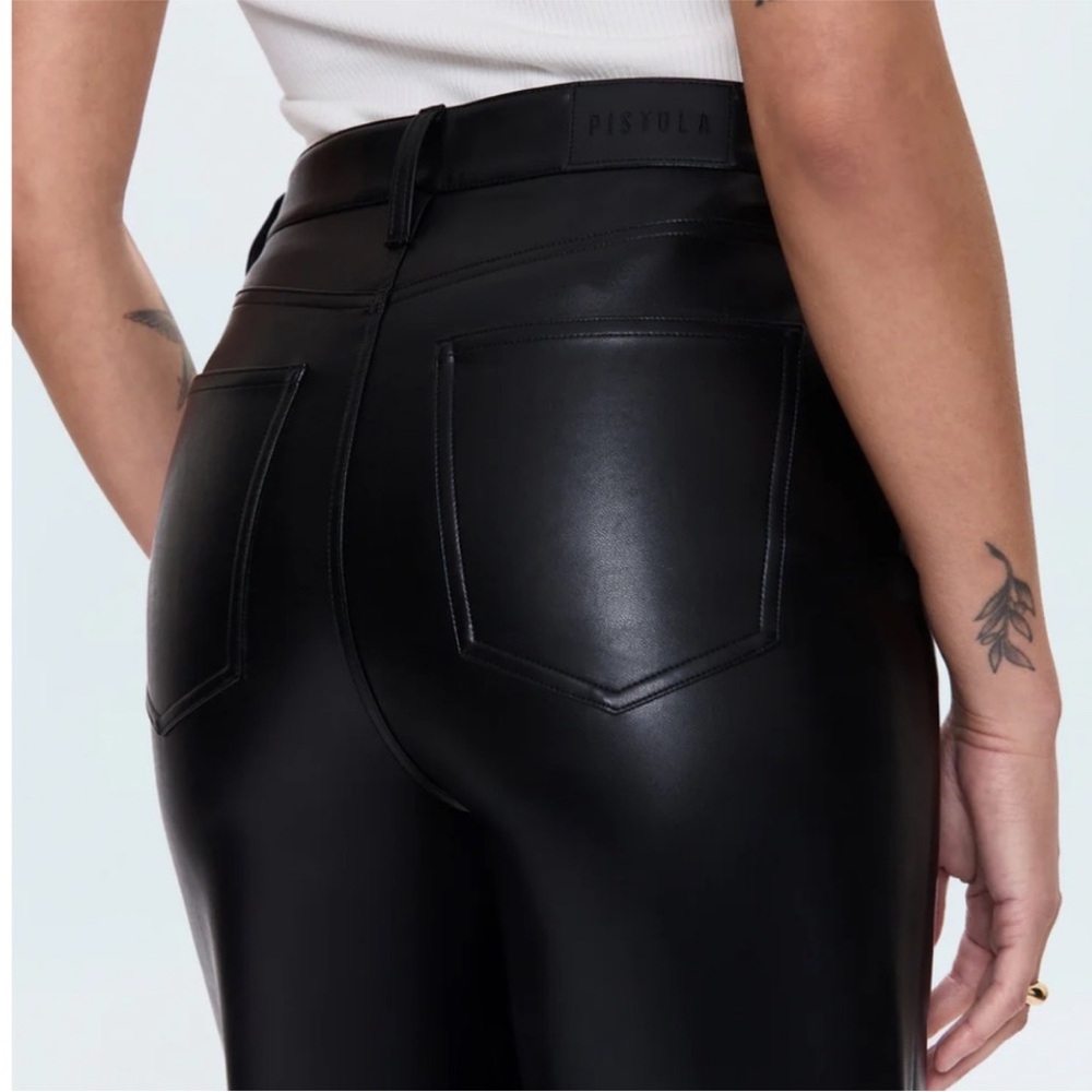 Pistola Cassie High Waisted Faux Leather Straight Leg Pants Size 25 NWT - Picture 3 of 10